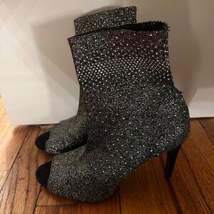 Rhinestone heeled booties